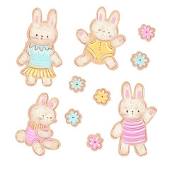  stickers with bunnies