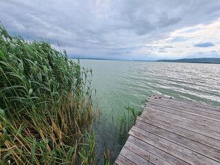 Wooden pier in the lake