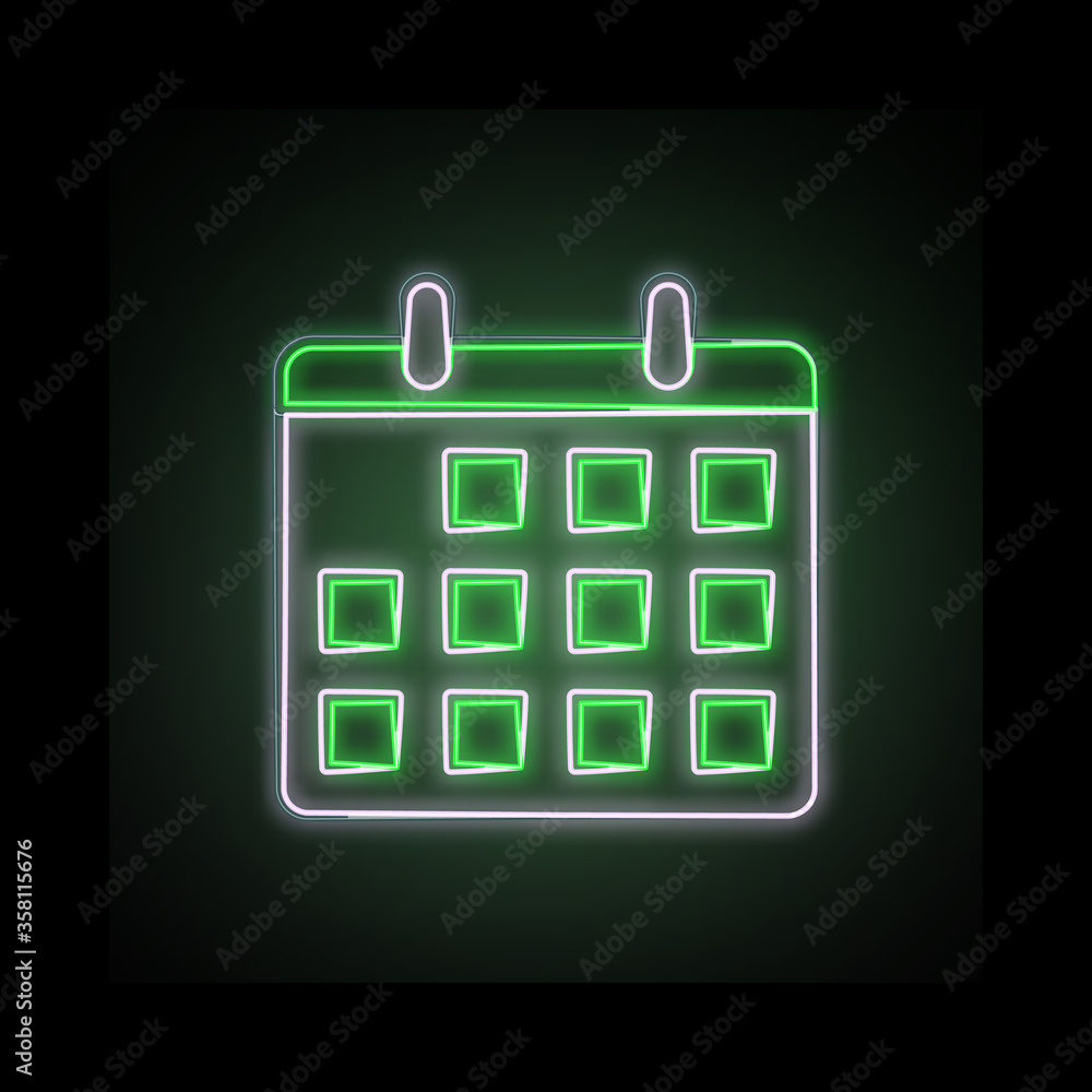 Poster calendar colored hand drawn neon icon. simple thin line, outline vector of autumn icons for ui and u