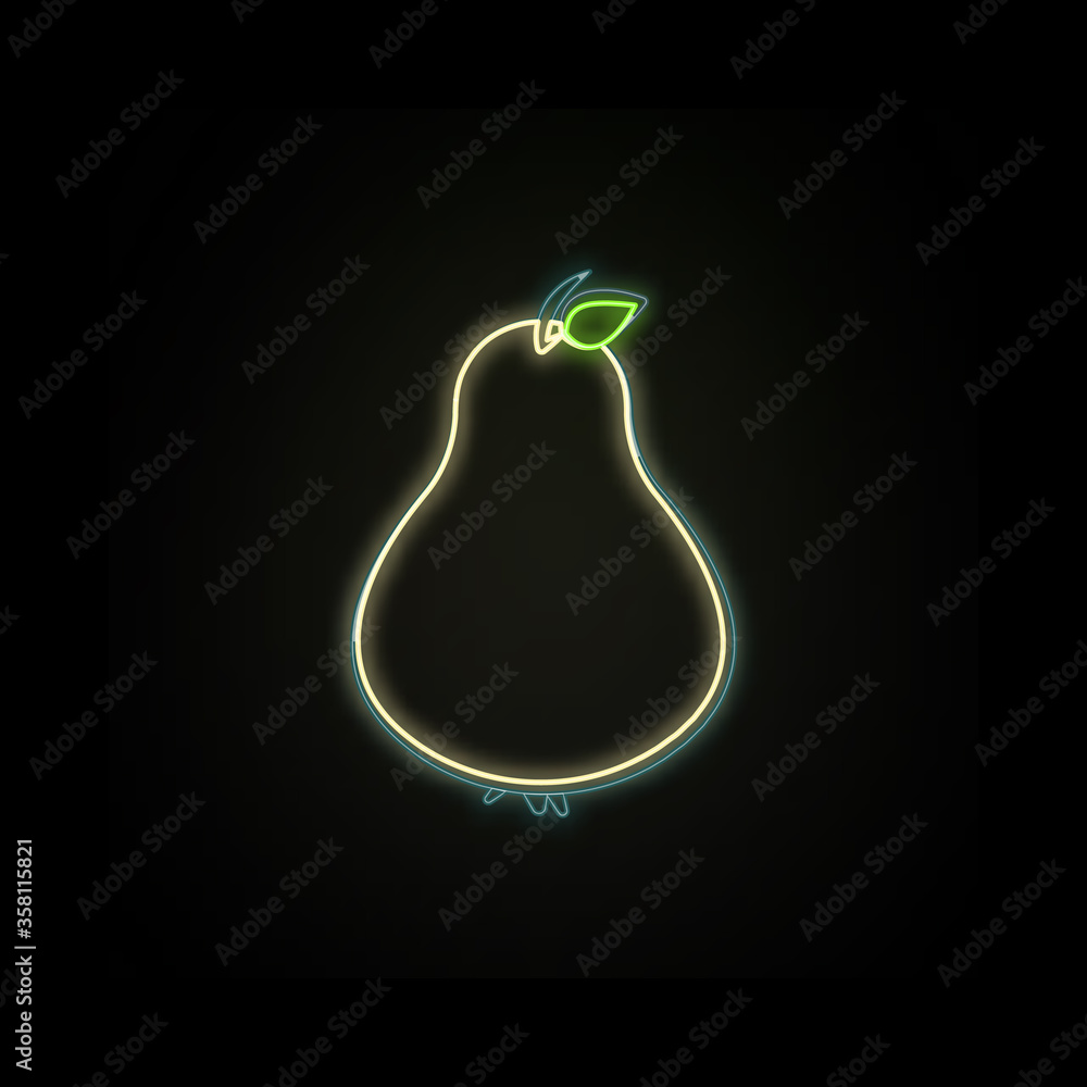 Aufkleber pear colored hand drawn neon icon. simple thin line, outline vector of autumn icons for ui and ux, w