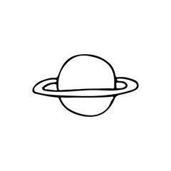 Doodle Saturn planet icon in vector. Hand drawn Saturn planet icon in vector