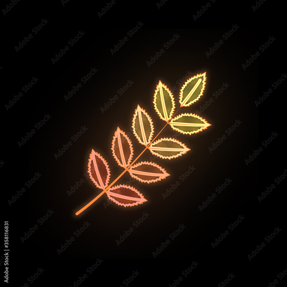 Poster autumn multi color leaf neon icon. simple thin line, outline vector of leaf icons for ui and ux, web