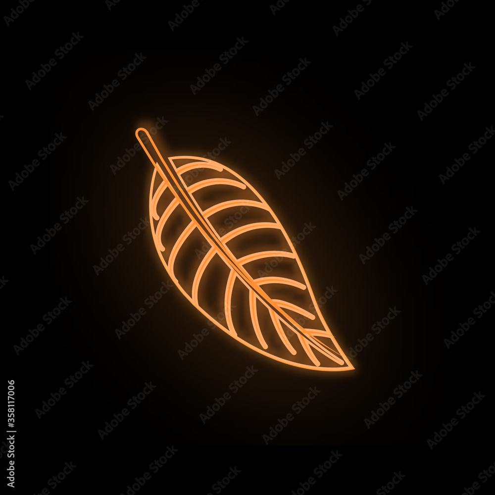 Poster autumn brown color leaf neon icon. simple thin line, outline vector of leaf icons for ui and ux, web