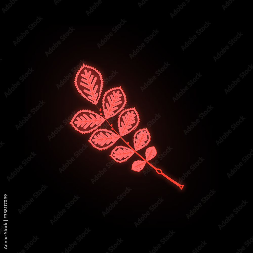 Poster autumn red color leaf neon icon. simple thin line, outline vector of leaf icons for ui and ux, websi