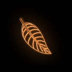 Autumn brown color leaf neon icon. Simple thin line, outline vector of leaf icons for ui and ux, website or mobile application