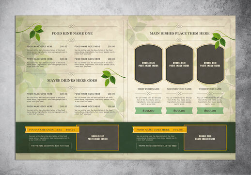 Heathy Food Menu Layout