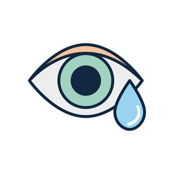 Eye Drop Icon, Line Color Style