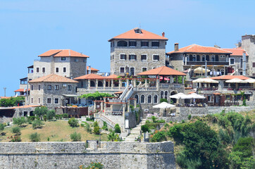 Obraz premium Upper town and old fortress in Ulcinj in summer, Montenegro