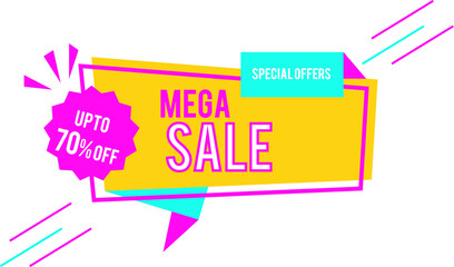sale banner special offer -70 off colorful sale banner