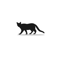 black cat logo template silhouette vector