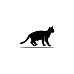 black cat logo template silhouette vector