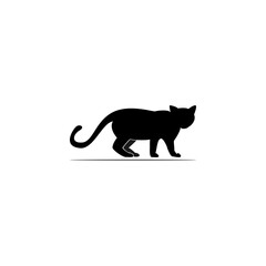 black cat logo template silhouette vector