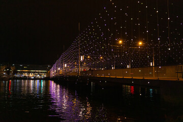 Obraz premium Seebrükce Luzern Weihnachtsbeleuchtung