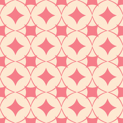 Red and beige geometric print. Square seamless pattern