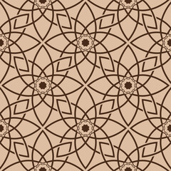 Beige brown seamless arabic pattern