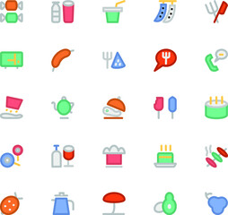 
Pack of Food Flat Icons
