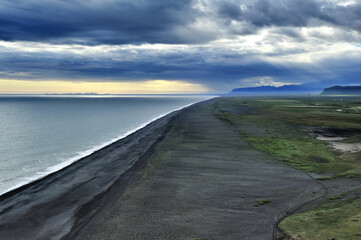 sunset at south coast of Iceland