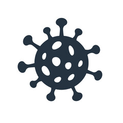 isolated abstract warning coronavirus icon, on white background, covid - 19, triangle