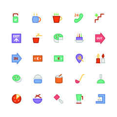 
Hotel & Restaurant Colored Vector Icons 8
