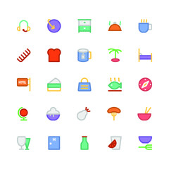 
Hotel & Restaurant Colored Vector Icons 10
