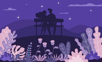 views of the mountains at night