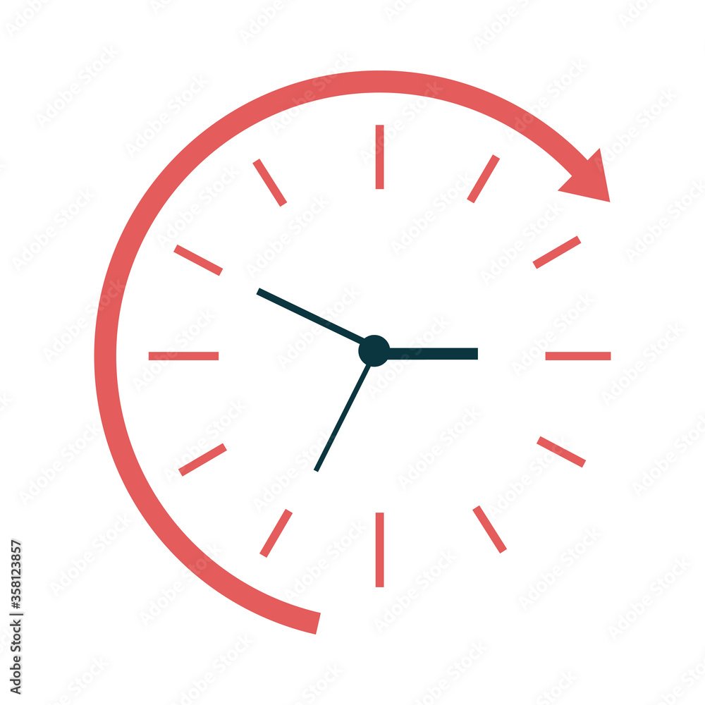 Poster isolated clock instrument with arrow vector design