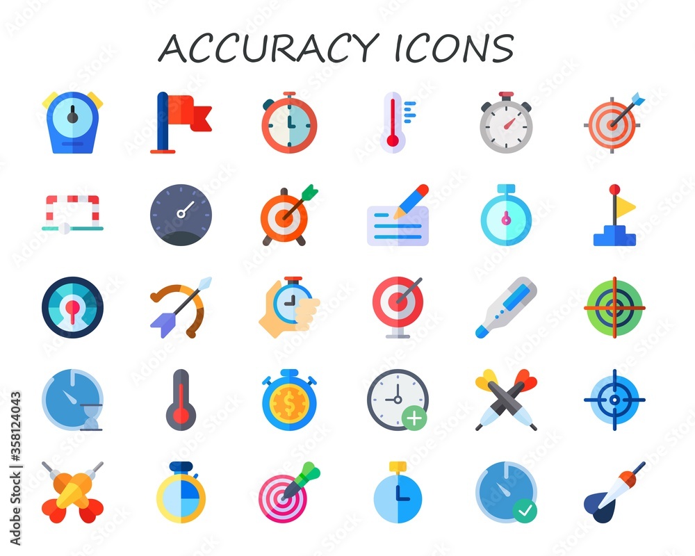 Wall mural modern simple set of accuracy vector flat icons