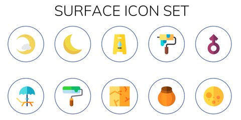Modern Simple Set of surface Vector flat Icons