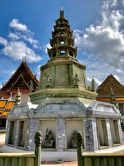 Naklejka premium Pagoda in front of Kanlayanamitr Temple(Temple in Bangkok, Thailand)