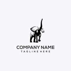 Elephant logo design template. Awesome a elephant logo. A elephant line art logotyp