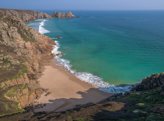 Porthcurno, Cornwall, Aerial, Drone Shot
