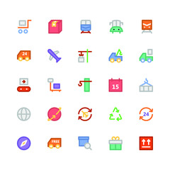 
Logistics delivery Colored Vector Icons 2

