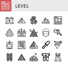 level simple icons set