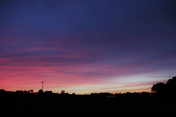 blue and pink sunset