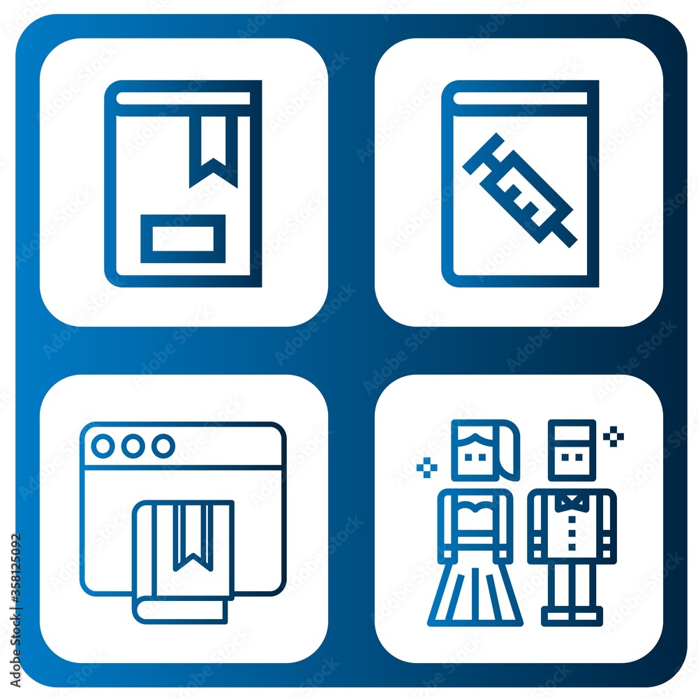 Poster university simple icons set