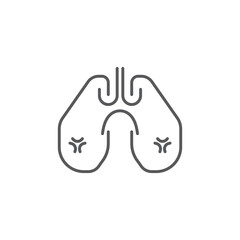Human lungs vector icon symbol isolated on white background