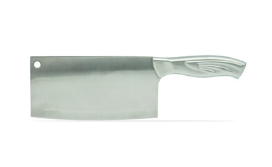 Kitchen sharp knife of the butcher isolated on white background with clipping path.