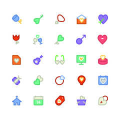 Love and Romance Colored Vector Icons 9