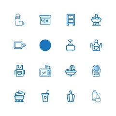 Fototapeta na wymiar Editable 16 kitchen icons for web and mobile