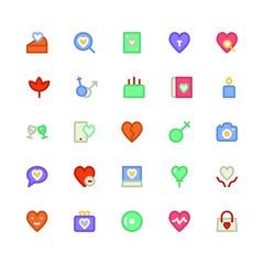 
Love and Romance Colored Vector Icons 10
