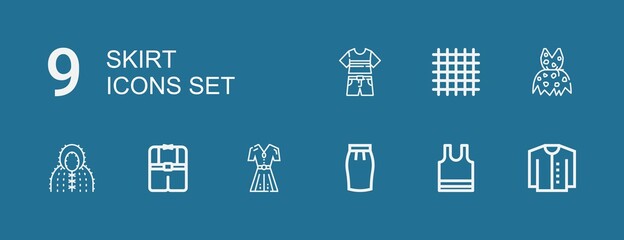 Editable 9 skirt icons for web and mobile