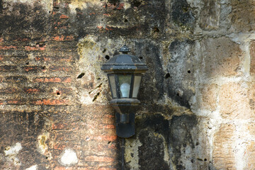 Old brick wall at Bosoboso Church in Antipolo, Philippines