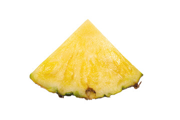 Fresh cut pineapple. Slice isolated on white background