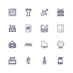 Editable 16 piano icons for web and mobile