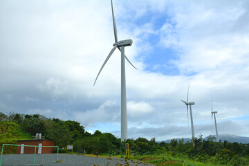 Fototapeta na wymiar Pililla wind farm windmills in Pililla, Rizal, Philippines