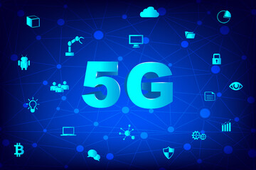 Internet networking concept and 5G technology