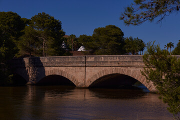 Fototapeta na wymiar The Bridge of the English, entrance to the Natural Park of S’Albufera de Mallorca Spain