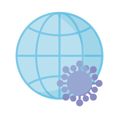 world globe has infected with covid-19 viruses , flat style icon