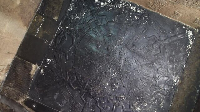 Interior of Dendera temple or Temple of Hathor. Egypt. Dendera, Denderah, is a small town in Egypt. Dendera Temple complex, one of the best-preserved temple sites from ancient Upper Egypt.