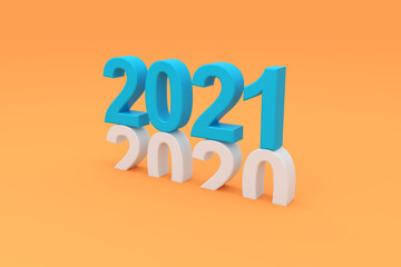 New Year 2021 Creative Design Concept - 3D Rendered Image